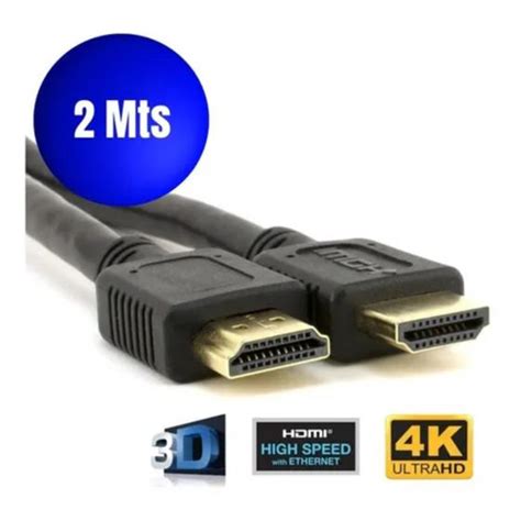 Cabo Hdmi 4k 3D Ultra HD 2 Metros Premium 3M Cobre Reforçado TOMATE