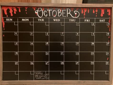 October 2024 Chalkboard Calendar