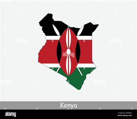 Bandera Del Mapa De Kenia Mapa De La Rep Blica De Kenya Con La Bandera