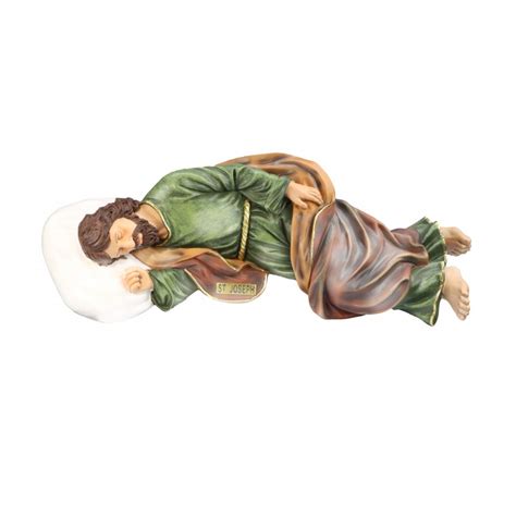 57cm Coloured Resin Statue Of Saint Joseph Sleeping