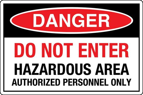 Osha Standards Symbols Registered Workplace Safety Sign Danger Caution Warning Do Not Enter