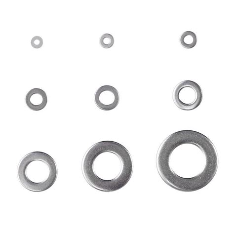 Buy 304 Stainless Steel Flat Washers Set 9 Sizes M2 M2 5 M3 M4 M5 M6