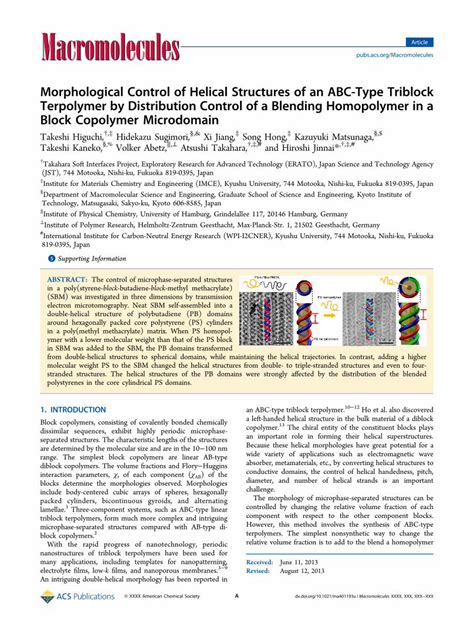 Pdf Morphological Control Of Helical Structures Of An Abc Type