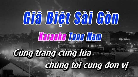 Giã Biệt Sài Gòn Karaoke Tone Nam Phối Mới Karaoke Nhạc Sống Chuẩn