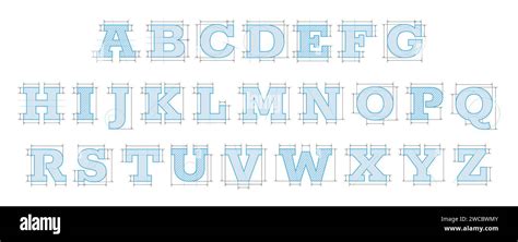 Blueprint Font Modern Geometric Architectural Letters Wireframe