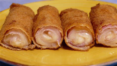 Rollitos de queso y jamón york rápido y deliciosos Cocina Casera y