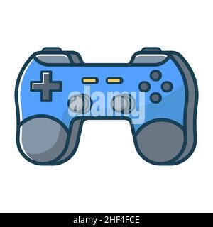 Blue Game Joystick Icon Joypad For Console Pc And Video Games Vector