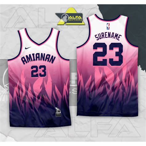 New Design Amianan Pink Full Sublimation Basketball Jersey Free