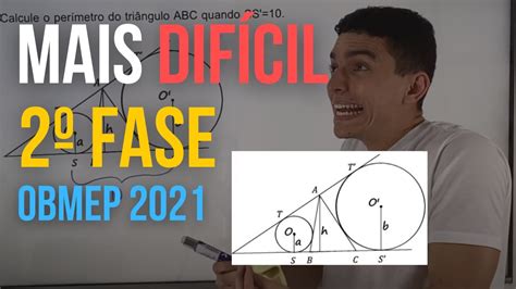 QUESTÃO MAIS DIFÍCIL DA PROVA Q5 GABARITO OBMEP 2021 FASE 2