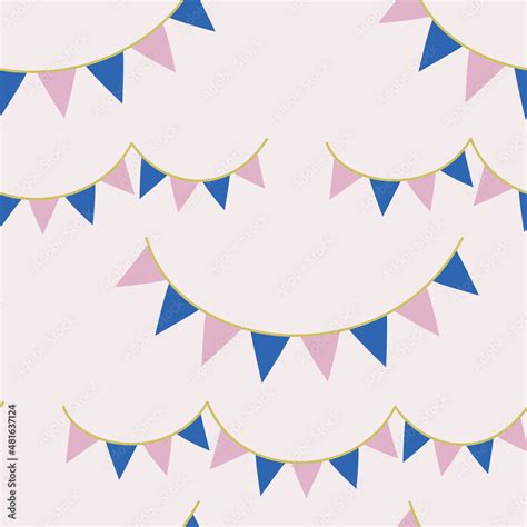 Seamless vector party flags pattern. Celebration banner background for ...