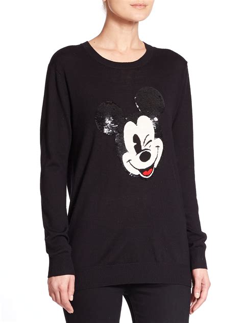 Lyst Markus Lupfer Sequined Mickey Mouse Sweater In Black