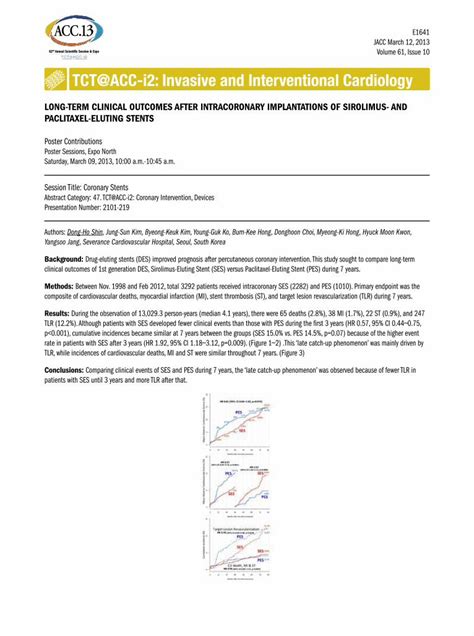 Pdf Longterm Clinical Outcomes After Intracoronary Implantations Of