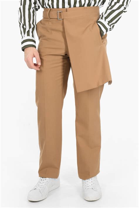 Off White Apron Detail Slim Fit Pants Men Glamood Outlet