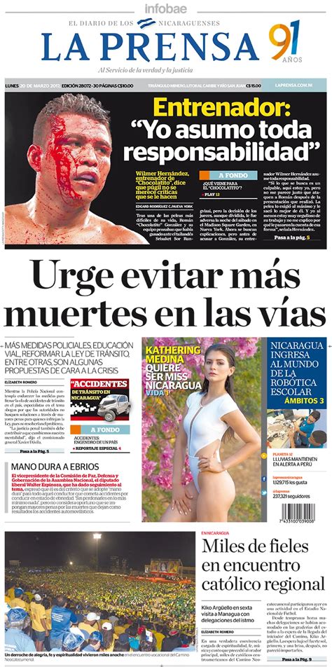 La Prensa Nicaragua Lunes 20 De Marzo De 2017 Infobae