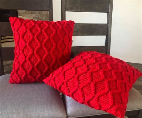 Hand Knit Pillow Cover With Buttons Accent Pillow Home Decor Etsy