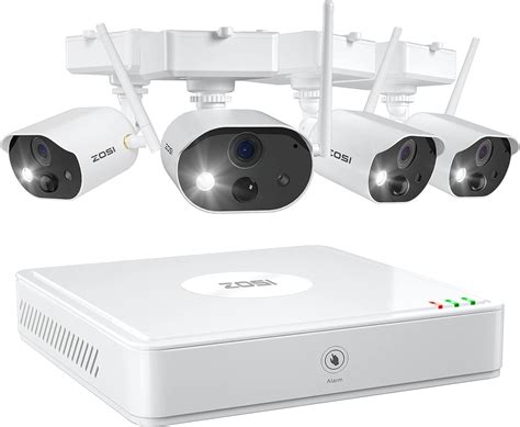 ZOSI C301 Spotlight Battery Powered Wireless Security Camera System 4CH