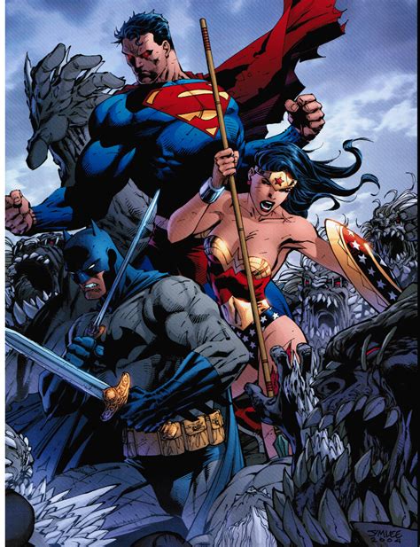 Superman Batman Wonder Woman By Jim Lee Poster Marvel Poster