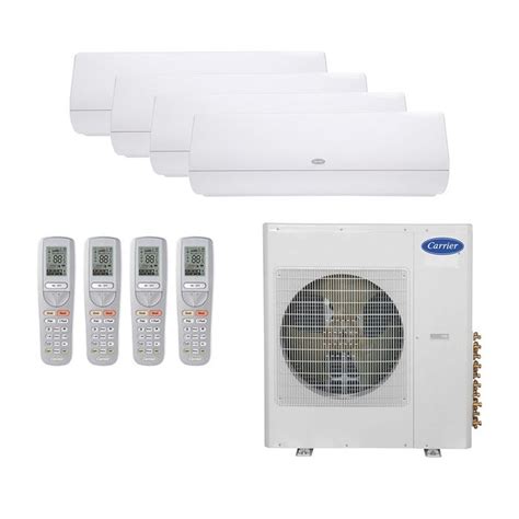 Carrier 36 000 Btu 21 Seer Quad Zone Heat Pump System 9 9 9 12 Wall