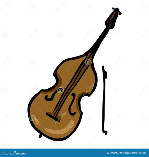 Icono Del Doodle De Instrumentos Musicales Cello Ilustración Del Vector