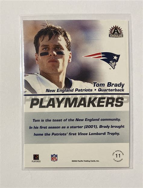 2002 Pacific Adrenaline Playmakers 11 Tom Brady EBay