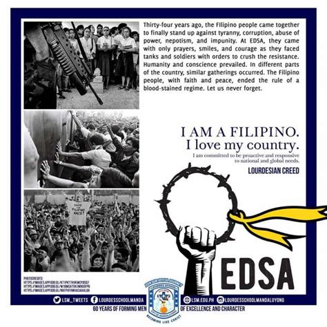 EDSA People Power Revolution Anniversary 2020 - Lourdes School of ...