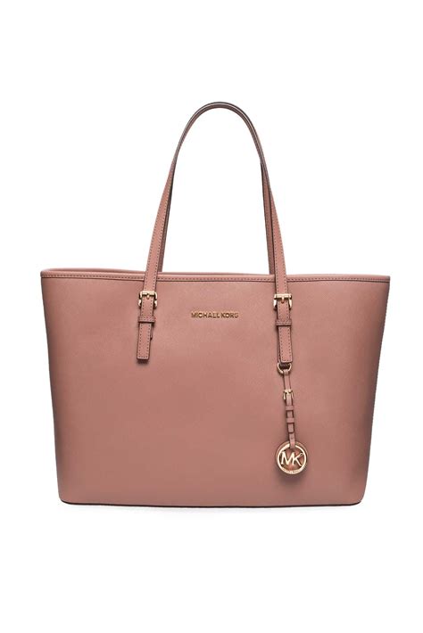 Handbag Jet Set Travel MD Mult Funt Tote DUSTY ROSE GOLD Michael