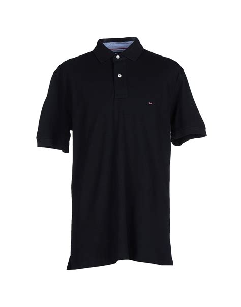 Tommy Hilfiger Cotton Polo Shirt In Black For Men Lyst