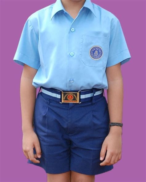 Boys Uniform Light Blue Half Shirt And Navy Blue Half Pant