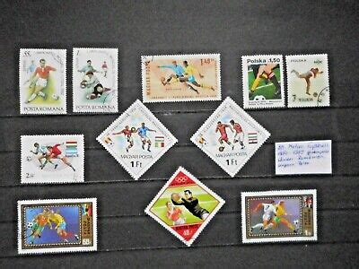 BM Briefmarken Motive Fußball 1950 82 verschiedene Länder Lot