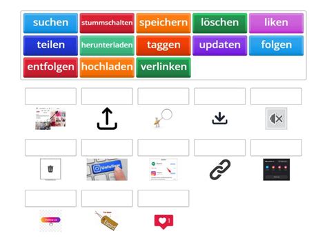 Instagram Wortschatz Teil 2 Verben Zuordnen Match Up