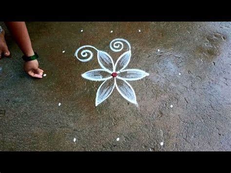 Chithirai Madham Lotus Flower Kolam Easy Muggulu 5 3 Dots Begginers