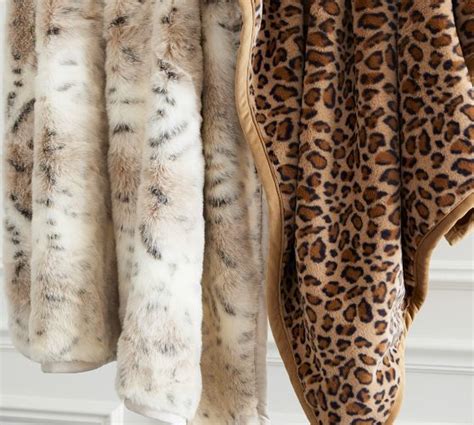 Faux Fur Snow Leopard Throw Pottery Barn