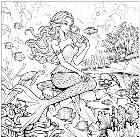 Pin By Laura On Colouring Pages For Adults Mermaid Coloring Pages