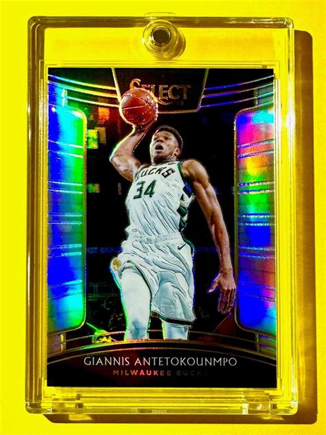 Giannis Antetokounmpo RARE SILVER REFRACTOR PANINI SELECT PRIZM HAMMER