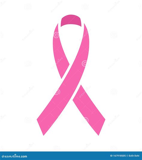 Pink Ribbon Icon Breast Cancer Awareness Vector Illustration Stock