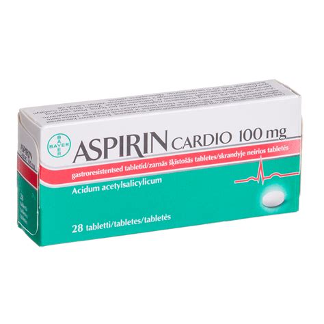 Aspirin Cardio 100 Mg Skrandyje Neirios Tabletės N28 Gintarinė