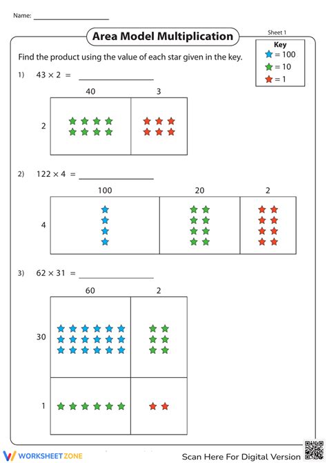 Free Area Model Multiplication Worksheet Grade Download Free Area Model Multiplication