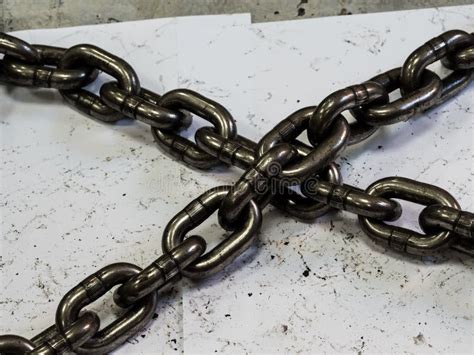 Metal Alloy Steel Chains For Industrial Use Very Strong Stock Image