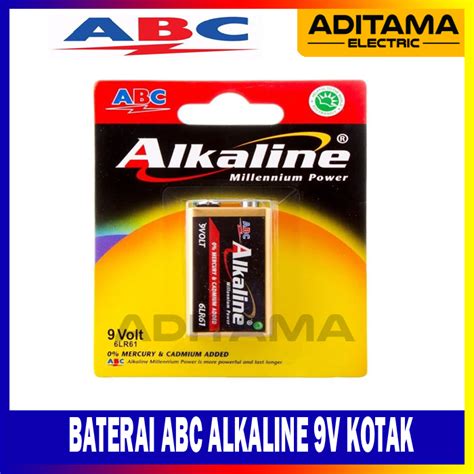 BATERAI ABC ALKALINE 9V BATERAI KOTAK ABC ALKALINE 9V ALKALINE 9V