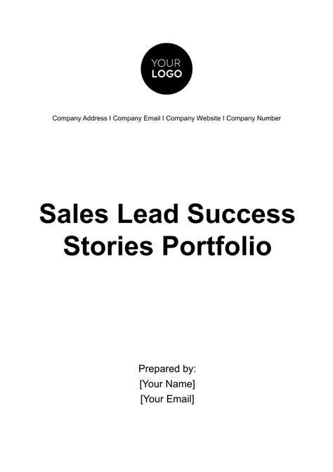 Sales Lead Success Stories Portfolio Template Edit Online And Download Example