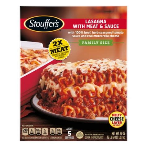 Stouffer's Family Size Lasagna with Meat & Sauce Frozen Meal, NET WT 38 ...