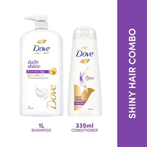 Dove Daily Shine Shampoo 1l And Conditioner 335ml Combo Pack