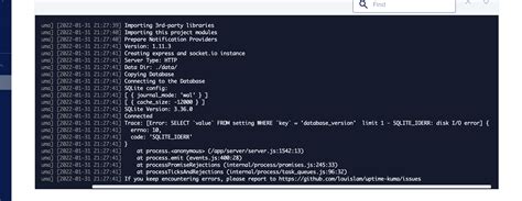 Disk I O Error With SQLite Issue 1244 Louislam Uptime Kuma GitHub