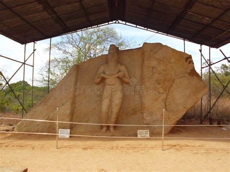 King Parakramabahu Rock Statue At Polonnaruwa Sri Lanka Editorial