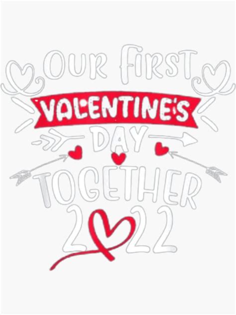 Our First Valentines Day Together Matching Couple Sticker For