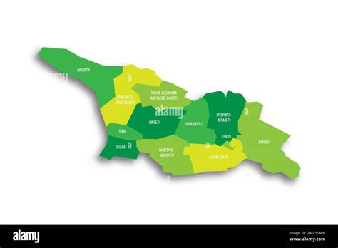 Georgia Political Map Of Administrative Divisions Stock Vector Image