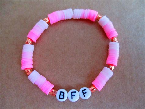 Personalised Bff Beaded Bracelet Friendship Bracelet Best Etsy Uk