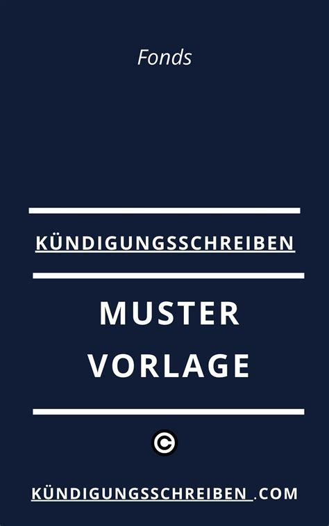 K Ndigung Fonds Muster Vorlage