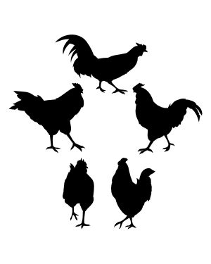 Crowing Rooster Silhouette Clip Art