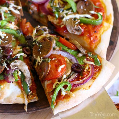 Veggie Supreme Vegan Pizza TryVeg